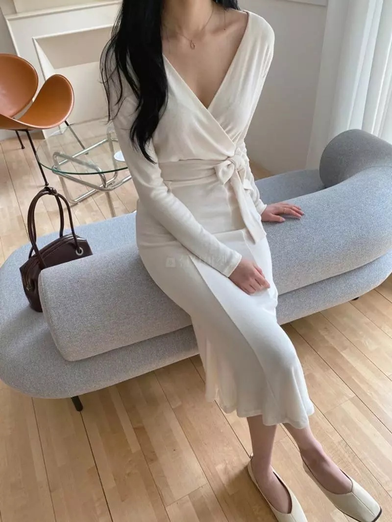 Ame - Korean Women Fashion - #momslook - Wrap One-piece - 4