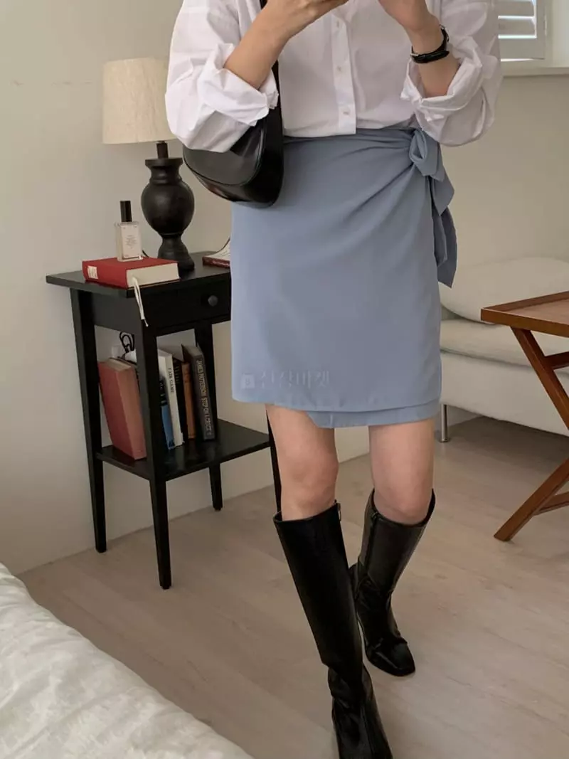 Ame - Korean Women Fashion - #womensfashion - Wraping Skirt - 3