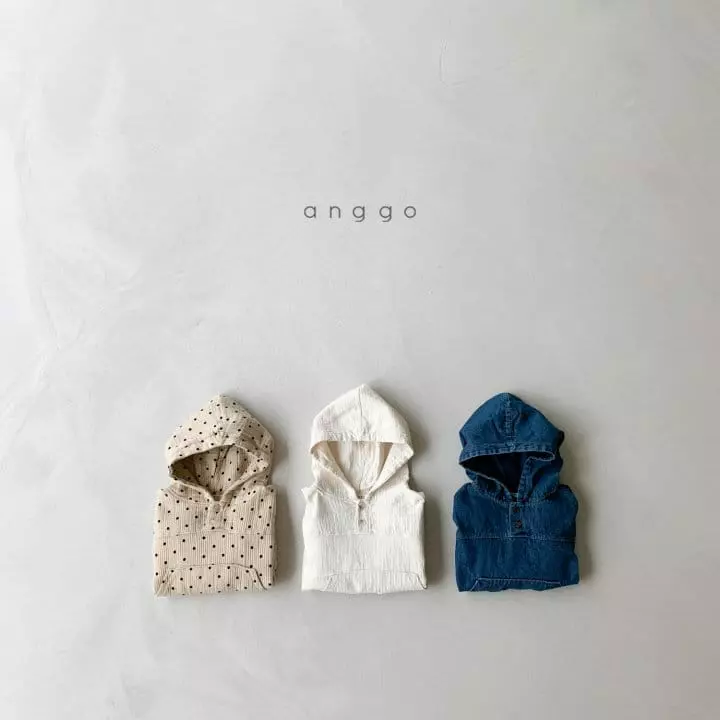 Anggo - Korean Children Fashion - #childofig - Frazzle Anorak cream denim - 4