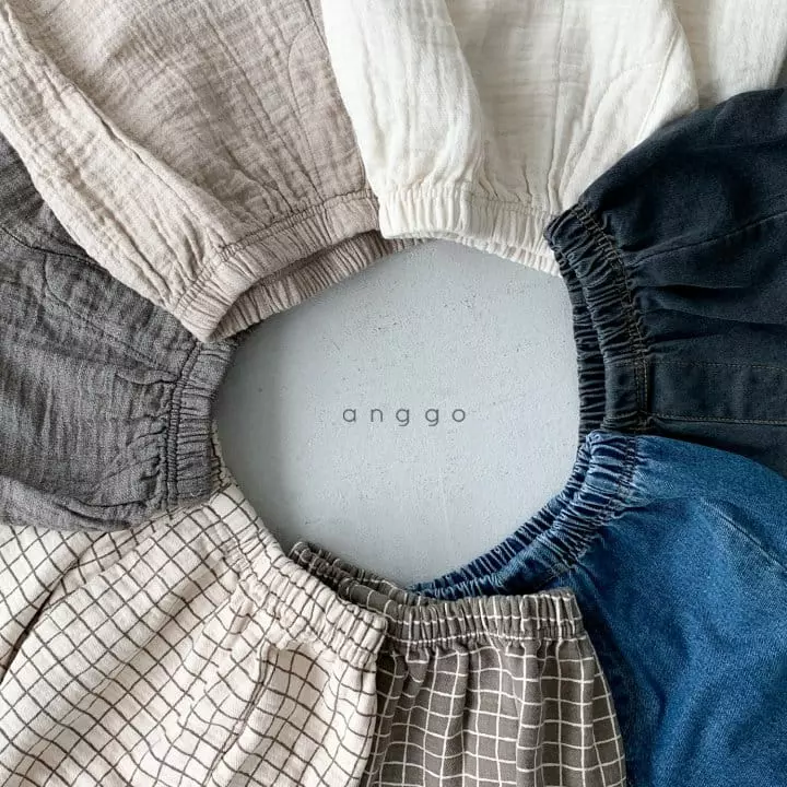 Anggo - Korean Children Fashion - #childofig - Pie Pants check denim - 2