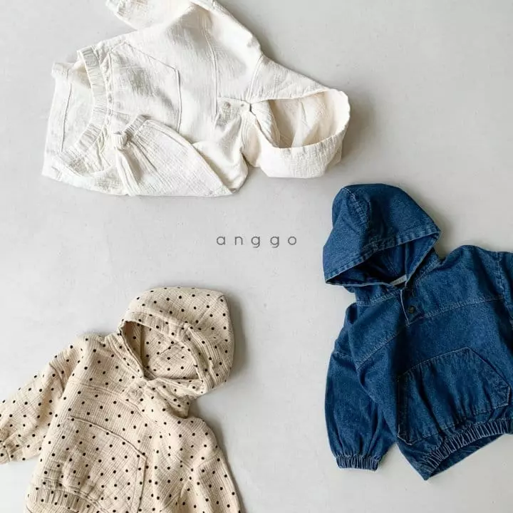 Anggo - Korean Children Fashion - #designkidswear - Frazzle Anorak cream denim - 6