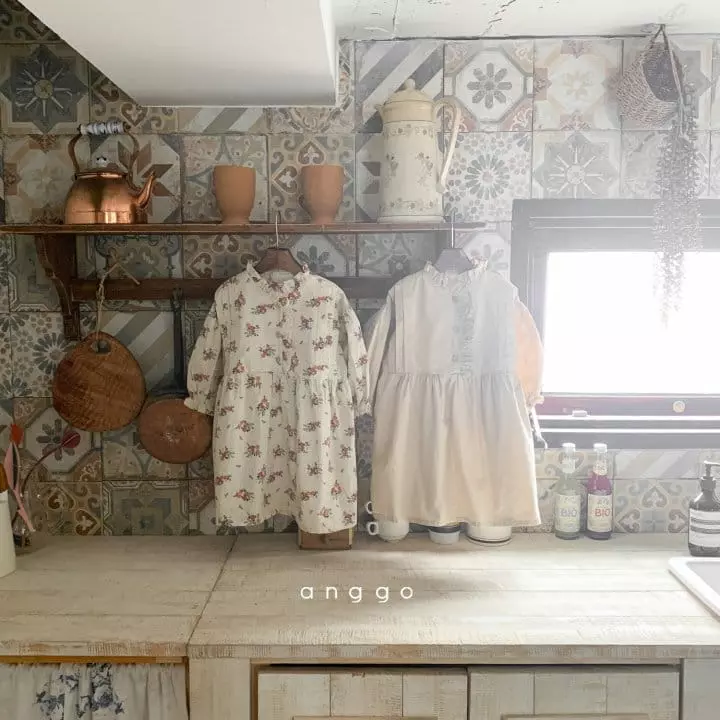 Anggo - Korean Children Fashion - #fashionkids - Milk Latte One-piece Flower - 10