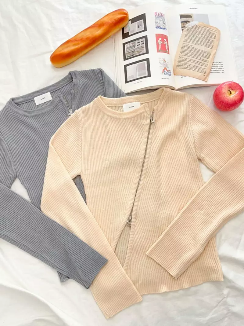 Anne - Korean Women Fashion - #momslook - Sasun Zipper Cardigan - 2
