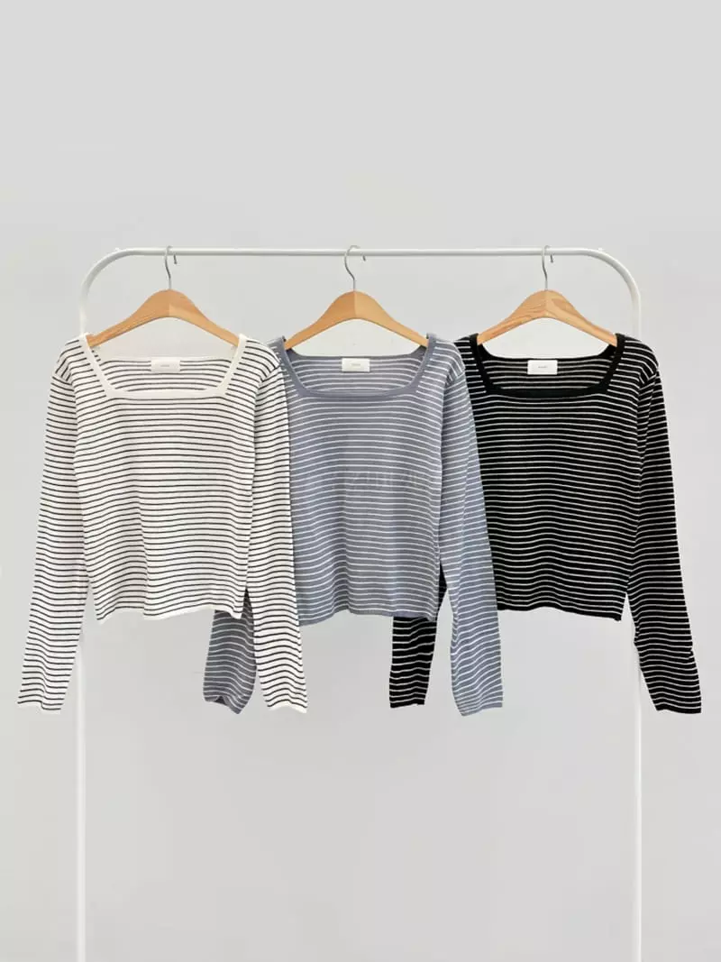 Anne - Korean Women Fashion - #momslook - Bronze Square Knit Tee