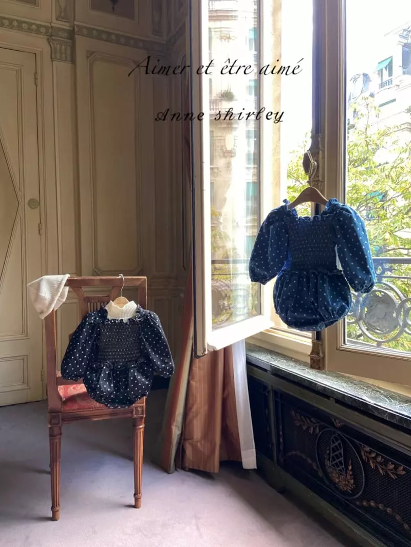 Anne Shirley - Korean Baby Fashion - #babyfashion - Jane Denim Smocked Bodysuit - 2