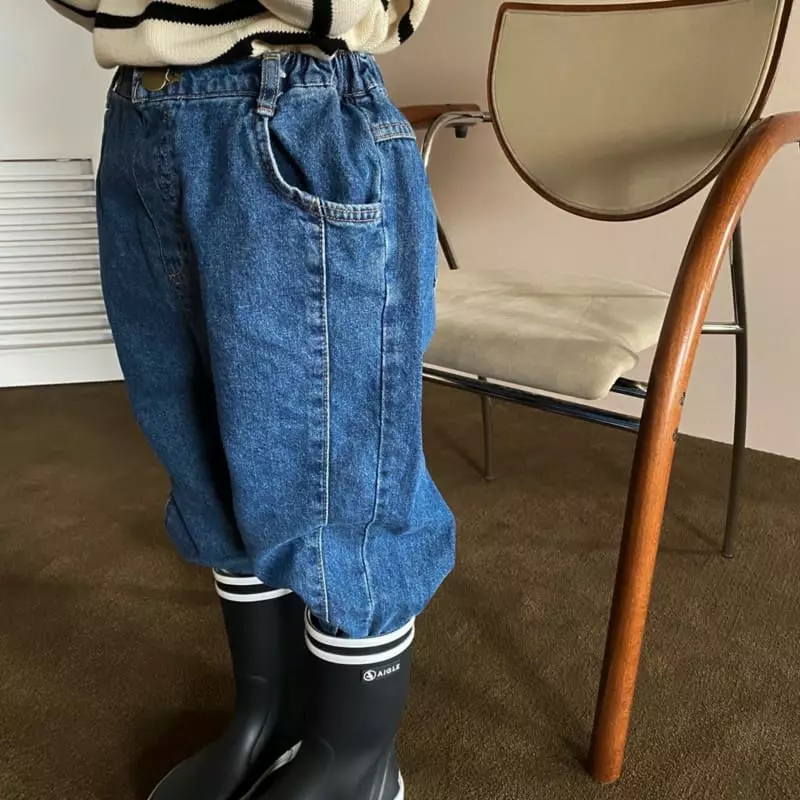 Apfel - Korean Children Fashion - #kidsshorts - Line Denim Jeans - 4