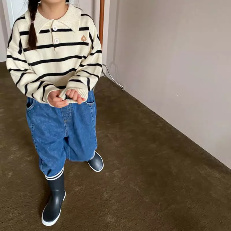 Apfel - Korean Children Fashion - #magicofchildhood - Button Knit Tee - 3