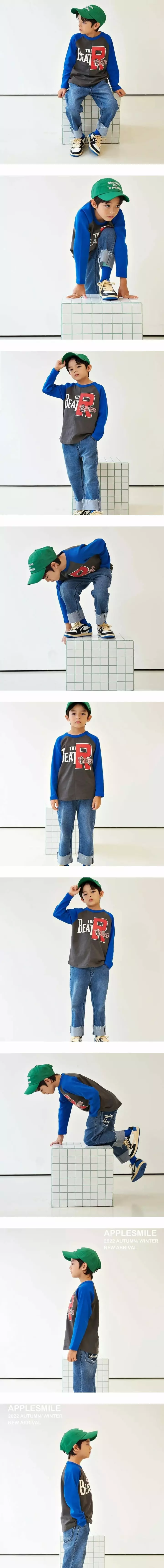 Apple Smile - Korean Children Fashion - #kidzfashiontrend - R Raglan Tee