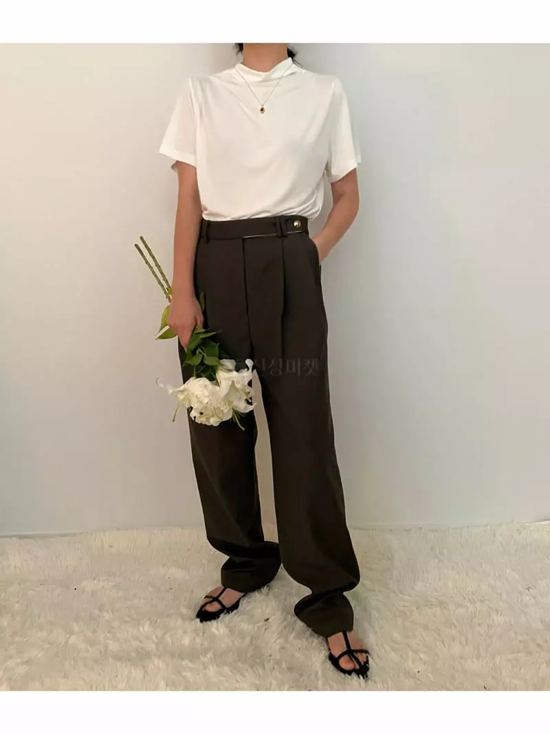 Arr - Korean Women Fashion - #momslook - Sand Half Turtleneck Tee - 12