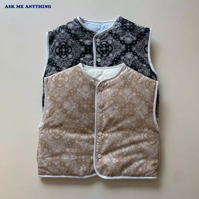 Ask Me Anything - Korean Children Fashion - #Kfashion4kids - Paisely Reversible Vest - 3