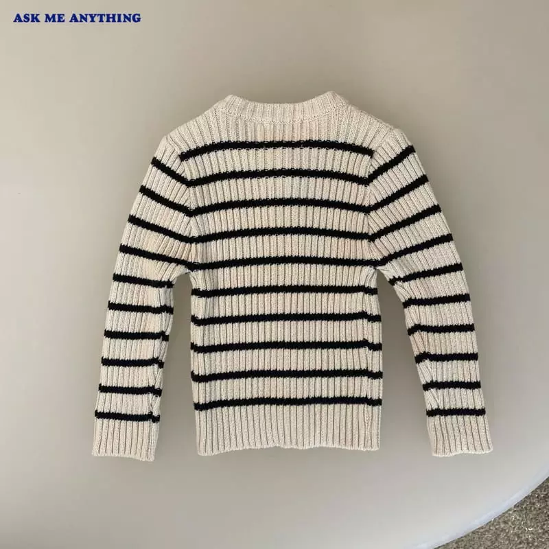Ask Me Anything - Korean Children Fashion - #childofig - Stripes Rib Caridnga - 6