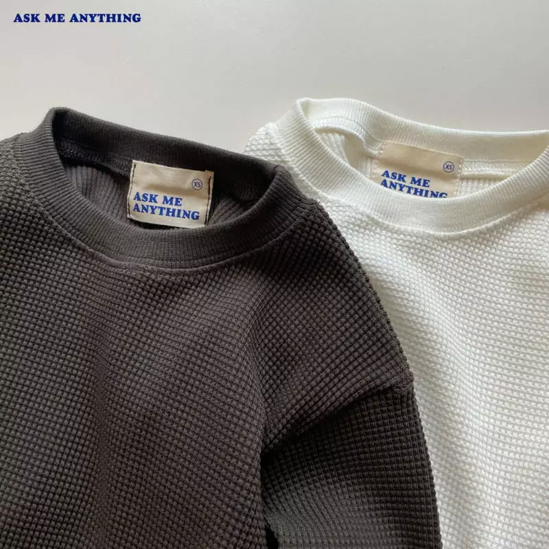 Ask Me Anything - Korean Children Fashion - #childrensboutique - Long Waffle Tee
