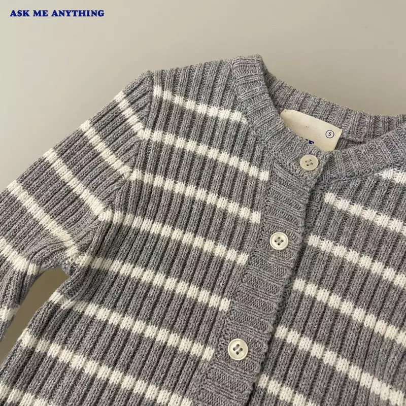 Ask Me Anything - Korean Children Fashion - #designkidswear - Stripes Rib Caridnga - 8