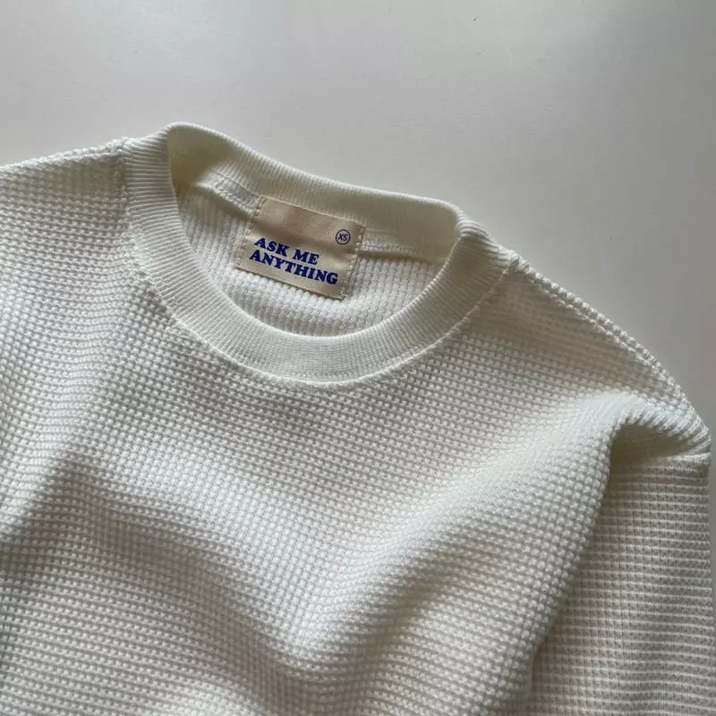 Ask Me Anything - Korean Children Fashion - #discoveringself - Long Waffle Tee - 3