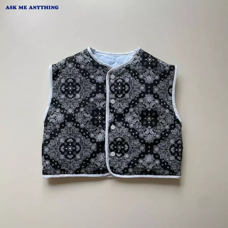 Ask Me Anything - Korean Children Fashion - #discoveringself - Paisely Reversible Vest - 12