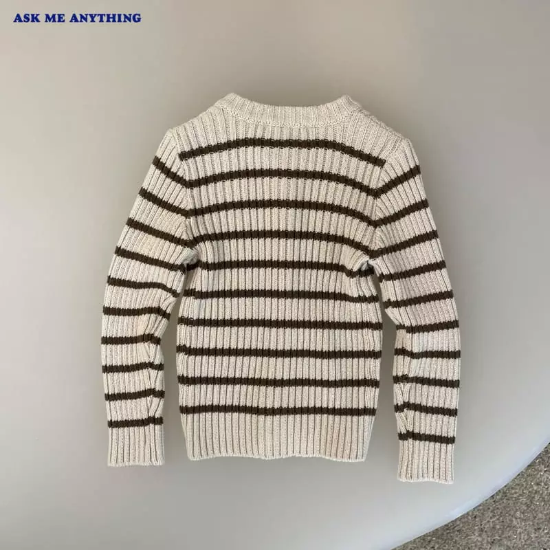 Ask Me Anything - Korean Children Fashion - #kidsshorts - Stripes Rib Caridnga - 11