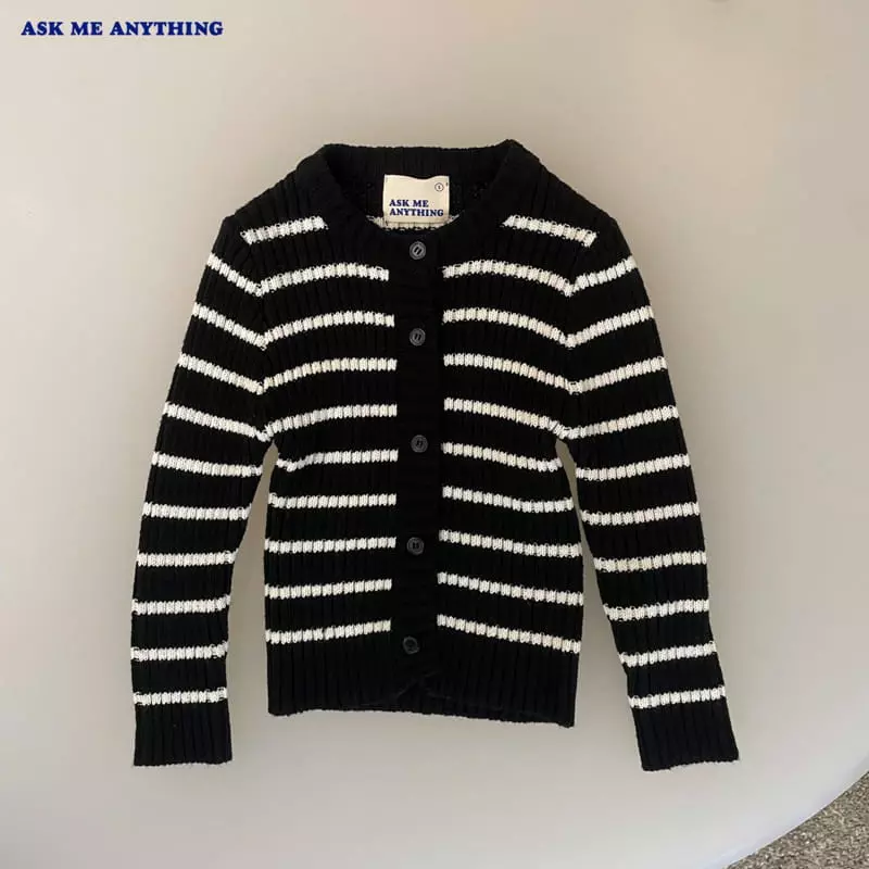 Ask Me Anything - Korean Children Fashion - #kidsstore - Stripes Rib Caridnga - 12