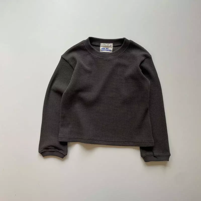 Ask Me Anything - Korean Children Fashion - #kidsstore - Long Waffle Tee - 6