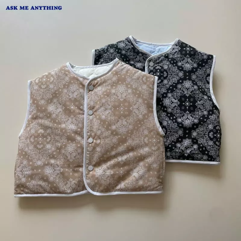 Ask Me Anything - Korean Children Fashion - #kidsstore - Paisely Reversible Vest
