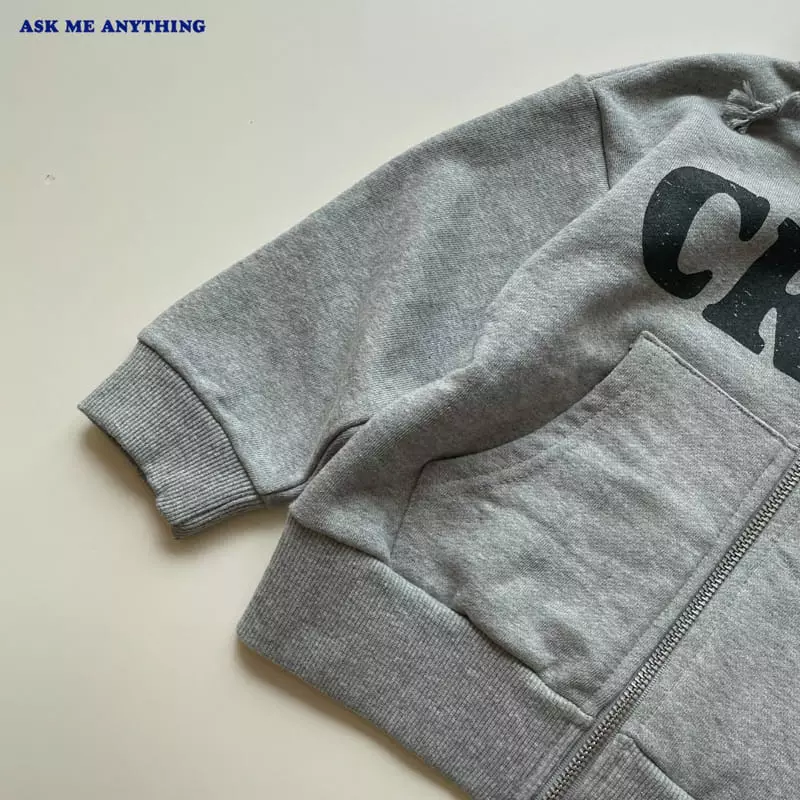 Ask Me Anything - Korean Children Fashion - #kidzfashiontrend - Crew Hoody Zip-up - 3