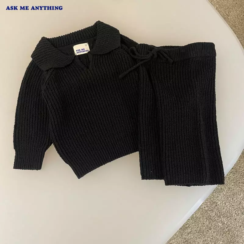Ask Me Anything - Korean Children Fashion - #littlefashionista - Coming Knit Top Bottom Set