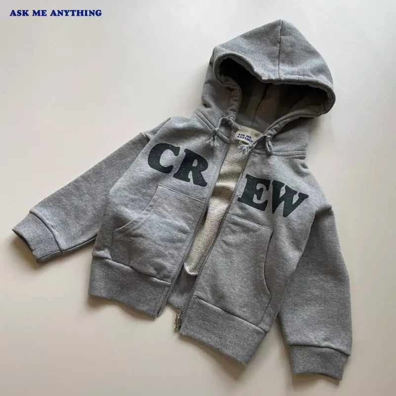Ask Me Anything - Korean Children Fashion - #littlefashionista - Crew Hoody Zip-up - 5