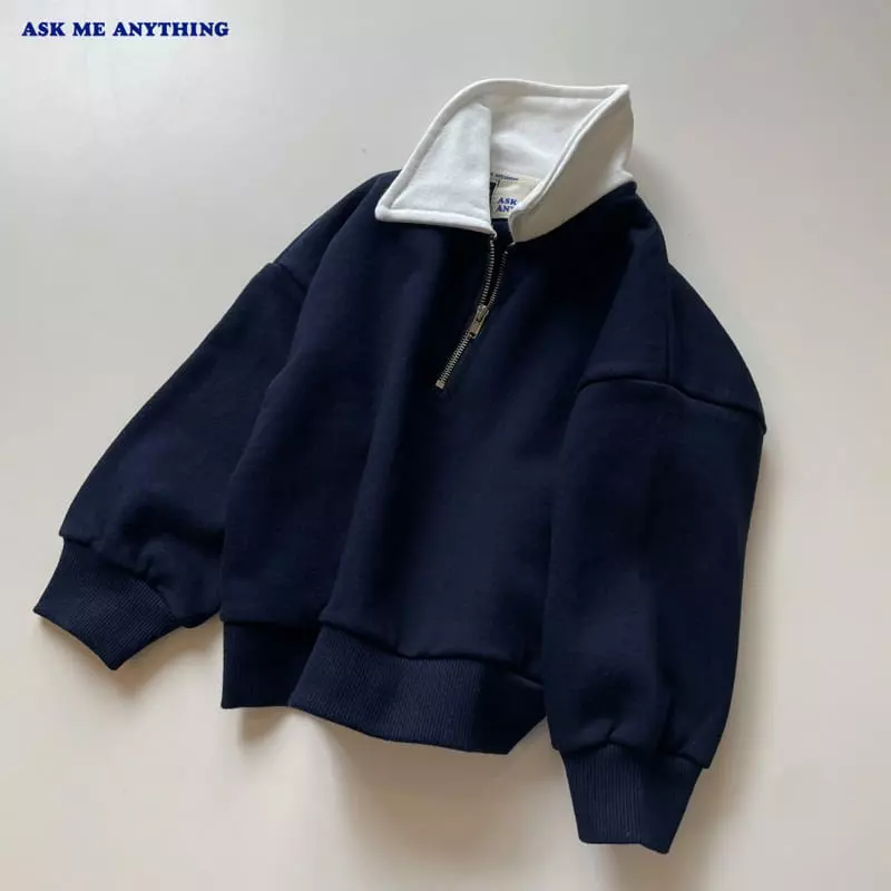 Ask Me Anything - Korean Children Fashion - #magicofchildhood - Collar Sweatshirt - 7