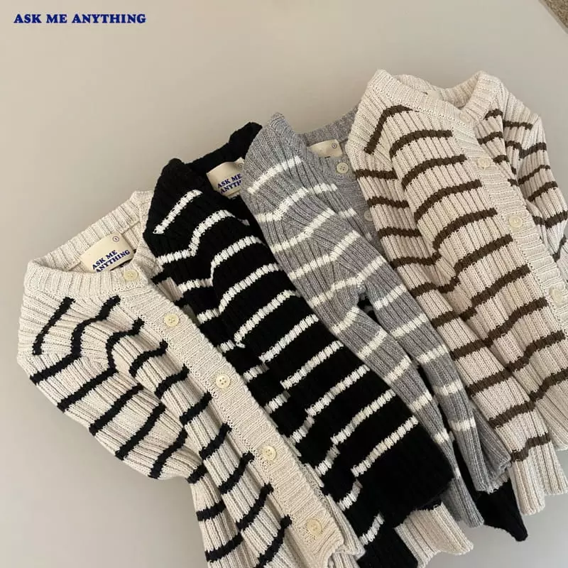 Ask Me Anything - Korean Children Fashion - #minifashionista - Stripes Rib Caridnga