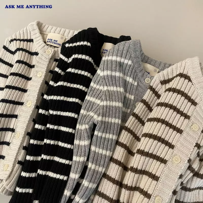 Ask Me Anything - Korean Children Fashion - #prettylittlegirls - Stripes Rib Caridnga - 2