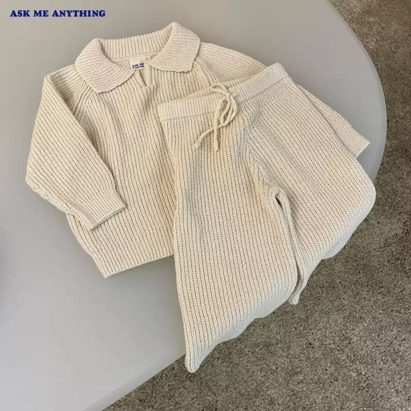 Ask Me Anything - Korean Children Fashion - #stylishchildhood - Coming Knit Top Bottom Set - 7