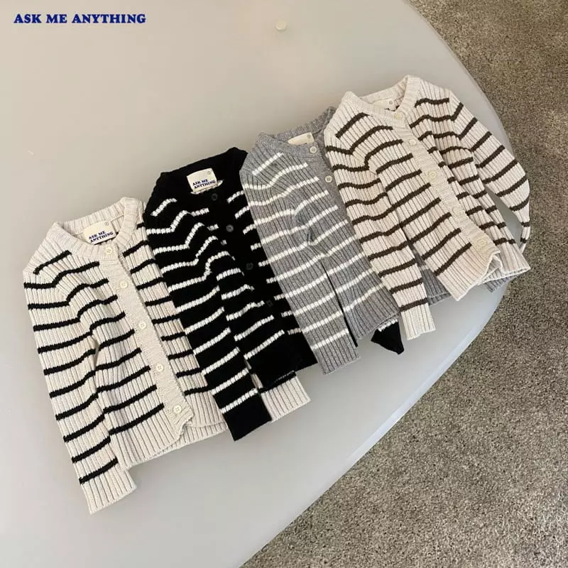 Ask Me Anything - Korean Children Fashion - #todddlerfashion - Stripes Rib Caridnga - 3