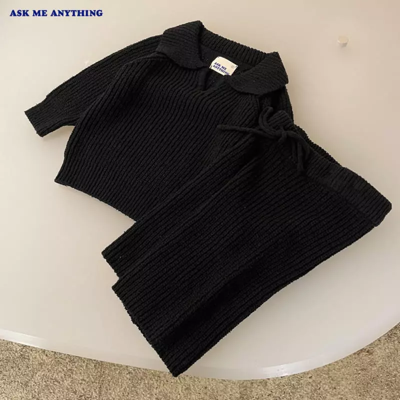 Ask Me Anything - Korean Children Fashion - #toddlerclothing - Coming Knit Top Bottom Set - 6