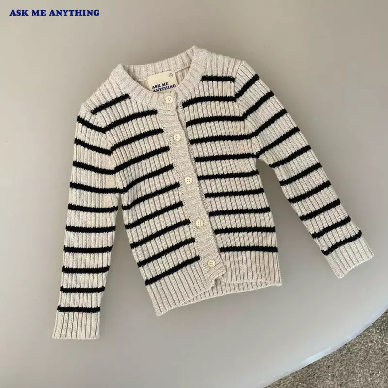 Ask Me Anything - Korean Children Fashion - #todddlerfashion - Stripes Rib Caridnga - 4