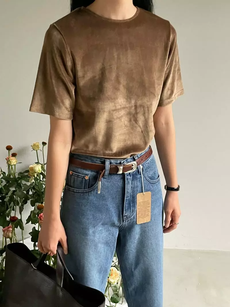 Atmosphere - Korean Women Fashion - #momslook - Modal Velvet Tee - 3