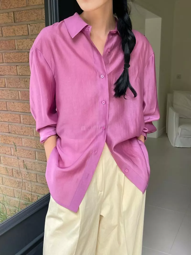 Atmosphere - Korean Women Fashion - #womensfashion - Luby Tencel Shirt - 4