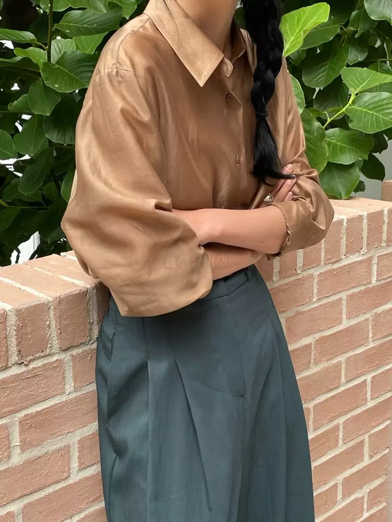 Atmosphere - Korean Women Fashion - #momslook - Luby Tencel Shirt - 8