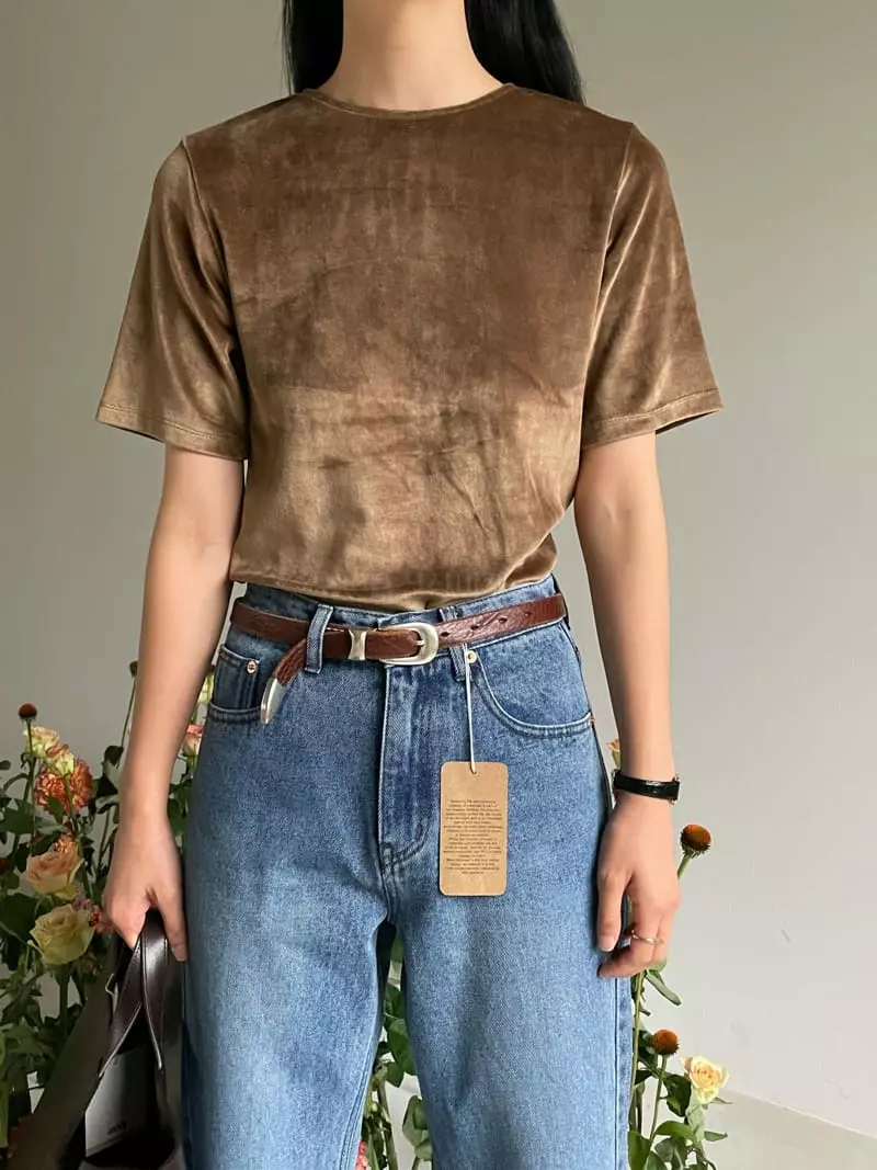 Atmosphere - Korean Women Fashion - #thelittlethings - Modal Velvet Tee - 2