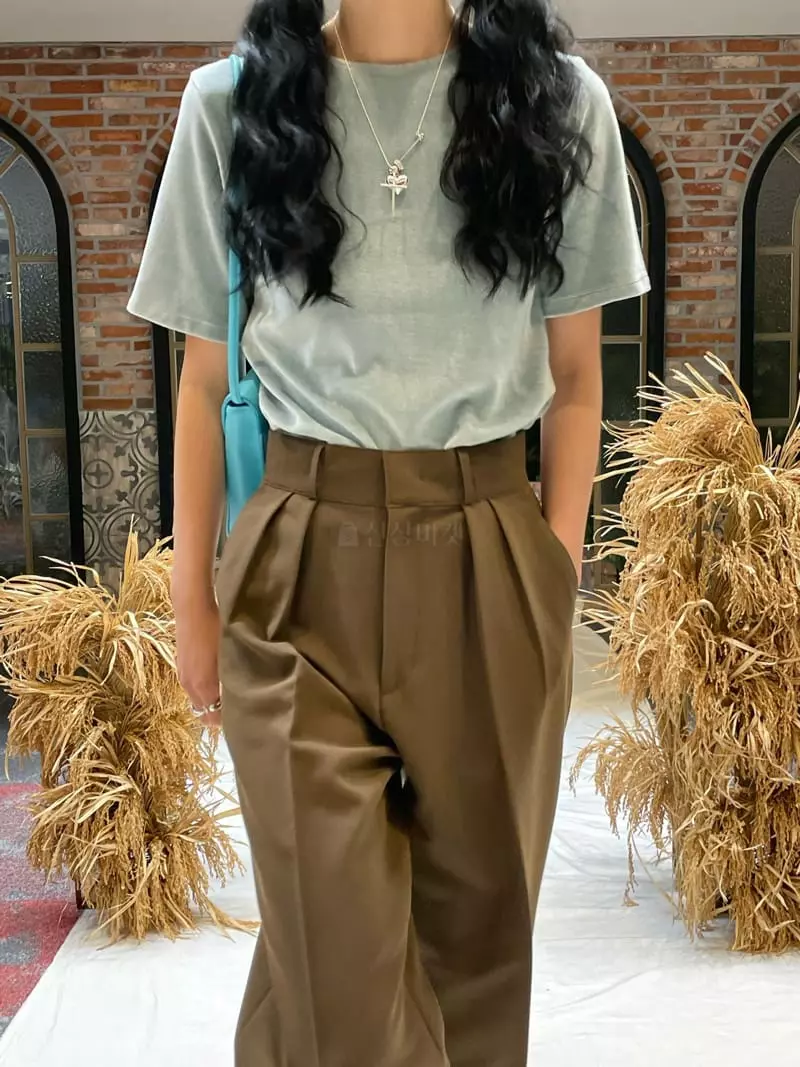 Atmosphere - Korean Women Fashion - #momslook - Modal Velvet Tee - 4