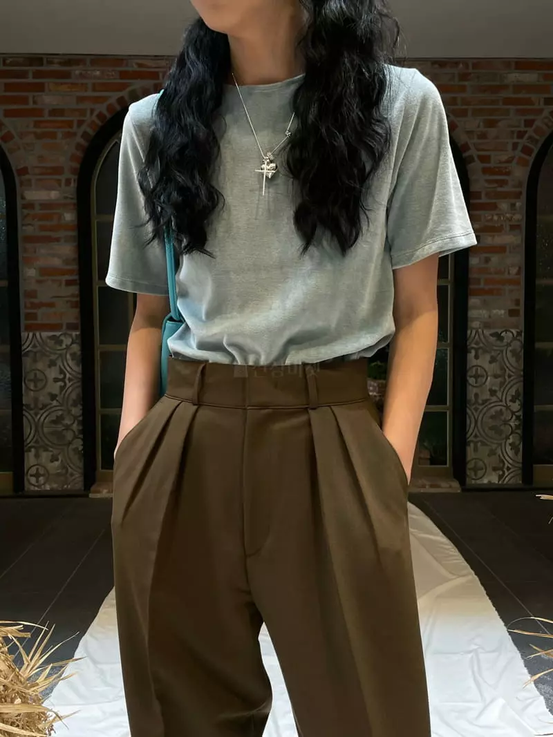 Atmosphere - Korean Women Fashion - #womensfashion - Modal Velvet Tee - 6