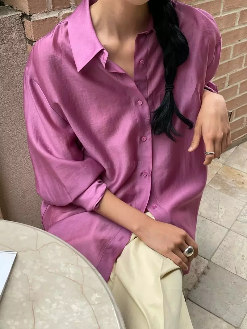 Atmosphere - Korean Women Fashion - #womensfashion - Luby Tencel Shirt - 3