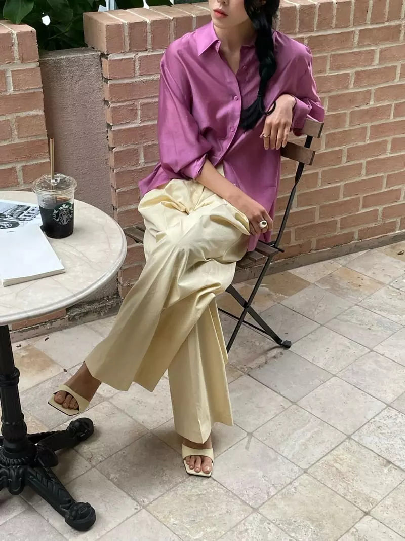 Atmosphere - Korean Women Fashion - #womensfashion - Luby Tencel Shirt - 5