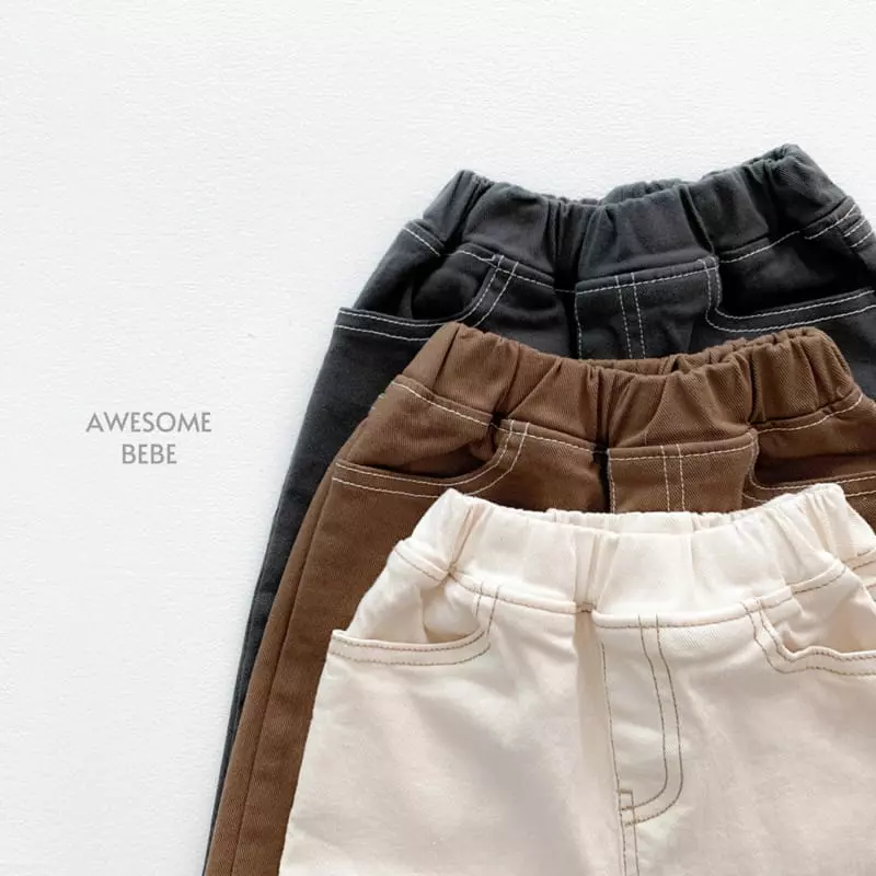Awesome Bebe - Korean Children Fashion - #Kfashion4kids - Stitch Span Washing Pants - 7