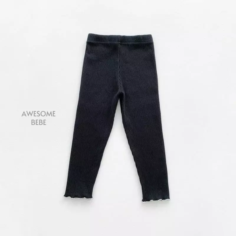 Awesome Bebe - Korean Children Fashion - #childofig - Rib Terry Leggings - 12