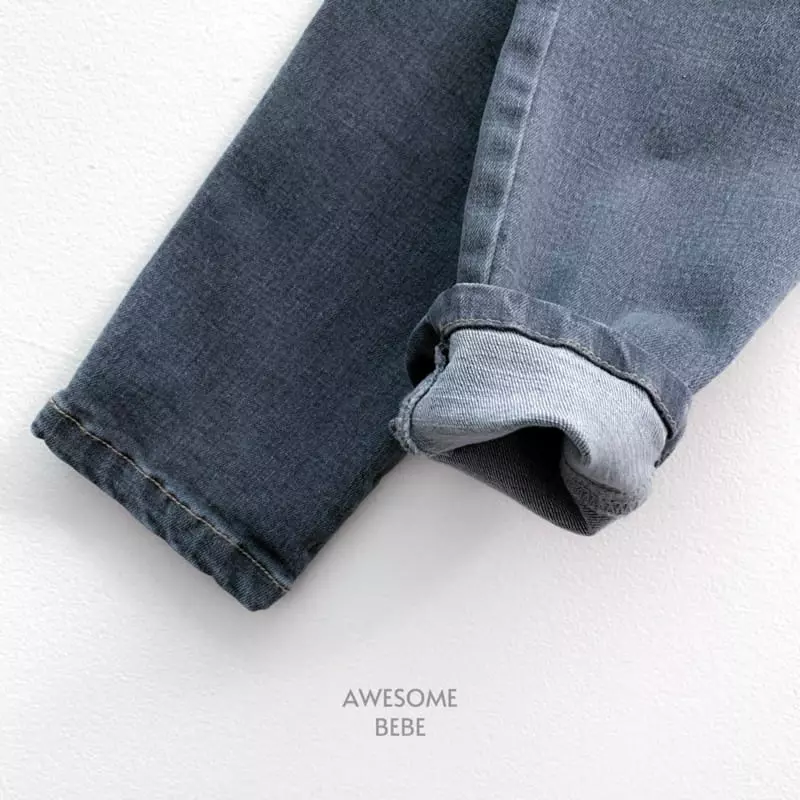 Awesome Bebe - Korean Children Fashion - #childrensboutique - Span Straight Gray Jeans - 7