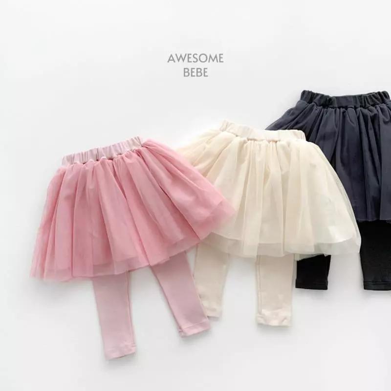 Awesome Bebe - Korean Children Fashion - #childrensboutique - Fall Tutu Skirt Leggings - 2