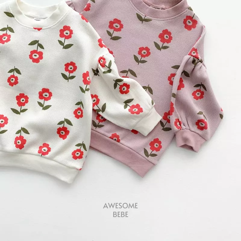 Awesome Bebe - Korean Children Fashion - #childrensboutique - Daisy Waffle Sweatshirt - 3