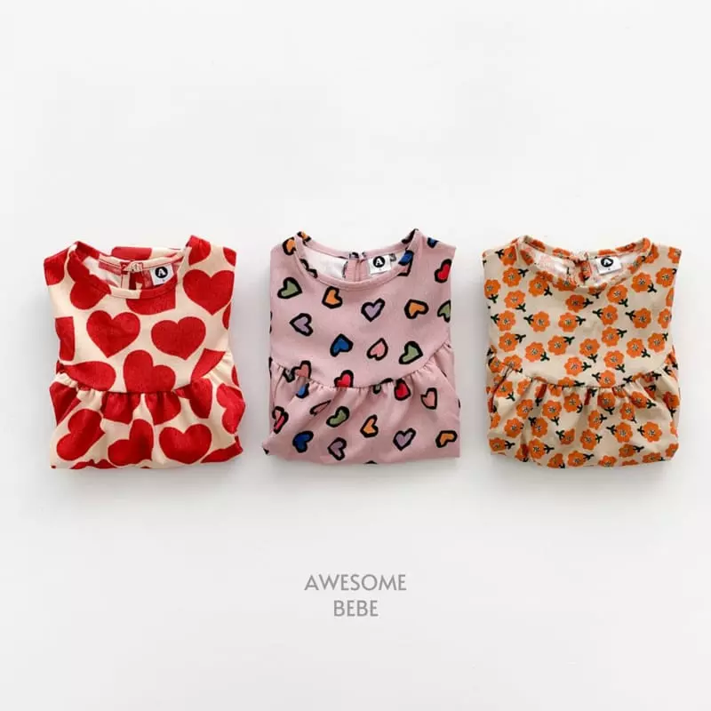 Awesome Bebe - Korean Children Fashion - #childrensboutique - Big Heart One-piece - 12