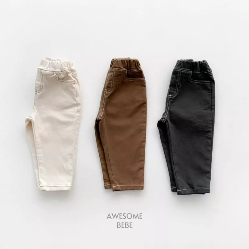 Awesome Bebe - Korean Children Fashion - #designkidswear - Stitch Span Washing Pants