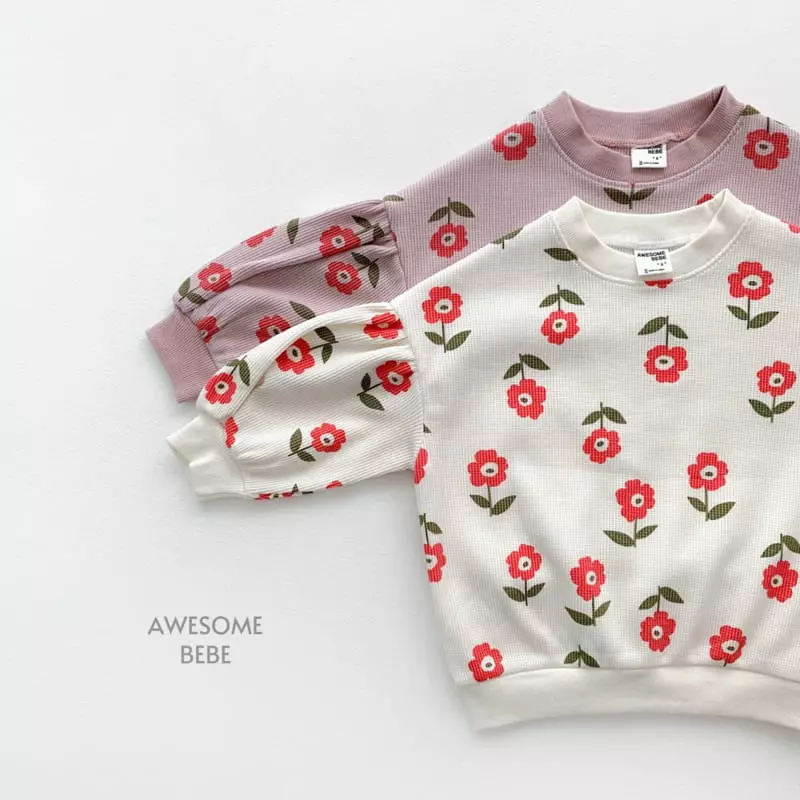 Awesome Bebe - Korean Children Fashion - #childrensboutique - Daisy Waffle Sweatshirt - 4