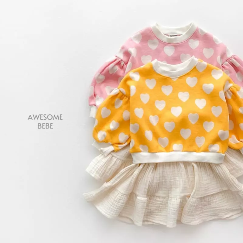 Awesome Bebe - Korean Children Fashion - #discoveringself - Heart Layered One-piece - 3